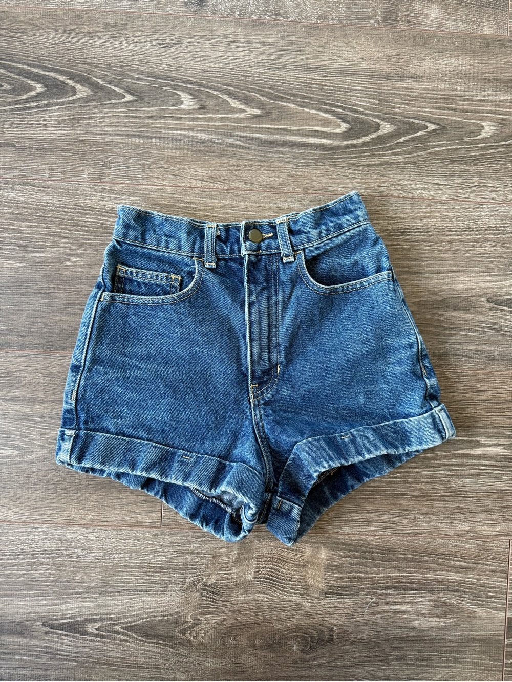 American Apparel High-Waist Denim Shorts